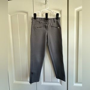 Cutest Hanna Andersson girls pants with ankle zippers - grey - sz 120 (6-7)